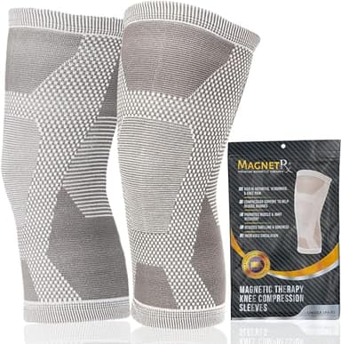MagnetRX® Magnetic Knee Sleeve – (2-Pack) Effective Compression Knee Brace with Magnets for Knee Comfort & Recovery – Magnetic Knee Brace Support (Large)