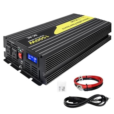 VOONKE 1500W Sump Pump Battery Backup Power System,Basment Protection Sump Pump Inverter with LCD Display and Automatic Battery Backup Switching for Basement Emergency and Power Outage Backup, (Black)