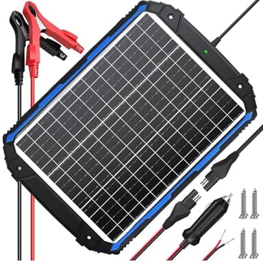 SUNER POWER 25W 12V Solar Battery Trickle Charger & Maintainer PRO, Built-in Intelligent MPPT Controller, Waterproof 12 Volt 25 Watt Solar Panel Charging Kits for Car Marine RV Trailer Boat Automotive