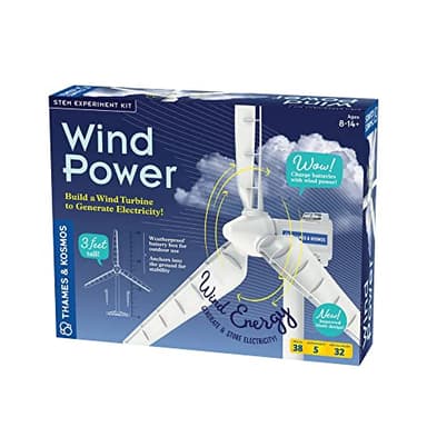 Thames & Kosmos Wind Power V4.0 STEM Experiment Kit | Build a 3ft Wind Turbine to Generate Electricity | Learn About Renewable Energy & Power a Small Model Car | Weatherproof for Outdoor Use