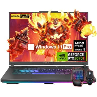 ASUS ROG Strix G16 (2025) Gaming Laptop, NVIDIA RTX 5070Ti 12GB GDDR7, AMD Ryzen 9 8940HX (16 Cores, 32 Threads, Turbo 5.3GHz), 16" WUXGA FHD 165Hz 3ms Display, 64GB DDR5, 2TB SSD, Windows 11 Pro