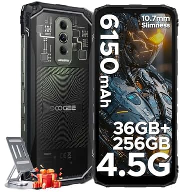 DOOGEE Blade 10 Ultra Energy Android 15 Rugged Phone 4.5G, 10.7mm Ultra-Thin,Octa Core Rugged Smartphone, 6.56" HD+90Hz, 64MP Camera, 6150mAh Battery, IP68/IP69K Waterproof Phone, NFC/Face Unlock