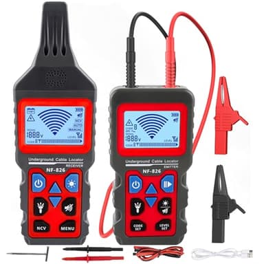 NOYAFA NF-826 Underground Cable Locator Wire Tracker, for Dog Fence Cables Irrigation, Wall and Underground Pipeline Wire Detector, Advanced Circuit Breaker Finder for Wall and Underground Cables