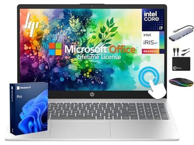 HP Ultra Performance Touchscreen Laptop 2025-2026 Business, Al Copilot, 10-Core Intel Core i7-1355U, 15.6” FHD, 32GB RAM, 1.5TB Storage (1TB SSD+500GB Ext), MarxsolAdd-on, Win 11 Pro, Lifetime Office