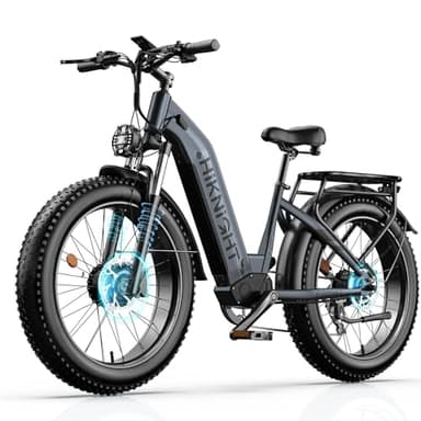 HiKNiGHT Dual Motor Ebike, 3000W Electric Bike for Adults, 52V 20Ah 26" Fat Tire Fast Ebike Max 38 Mph, up to 90 Miles, Off-Road Mountain E-Bike for Men Women, Step-Through Design