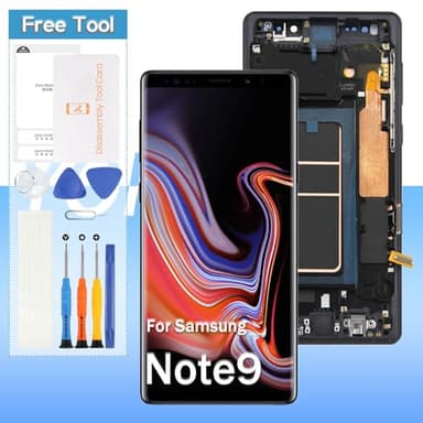 Screen Replacement for Samsung Galaxy Note 9 SM-N960, SM-N960F, SM-N960U 6.4" OLED LCD Display Touch Digitizer Assembly with Tools(Black with Frame)