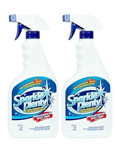Sparkle Plenty Chandelier Cleaner Drip Dry Spray No Wipe - Dust Remover & Streak Free Glass Cleaner Spray for Crystal Chandelier & Window Screen - Versatile Household Cleaning Supplies (32 oz, 2 Pack)