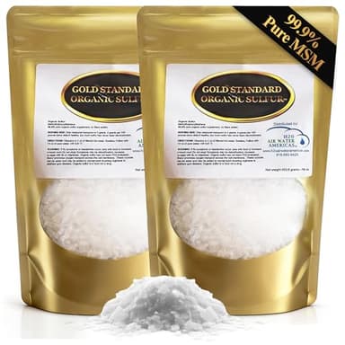 Gold Standard Organic Sulfur Crystals 2lb - 99.9% Pure MSM Crystals - High-Purity MSM Supplement Powder - Large Granular Flakes - 3rd Party Tested for Purity