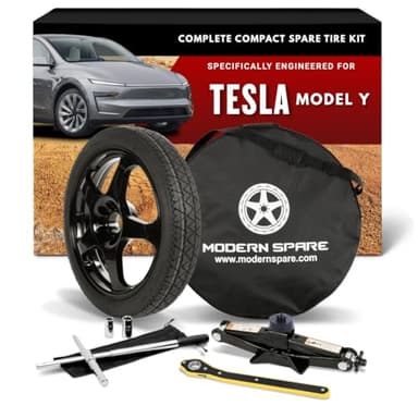 Modern Spare Complete Compact Spare Tire Kit With Carrying Case - Fits 2020-2025 Tesla Model Y
