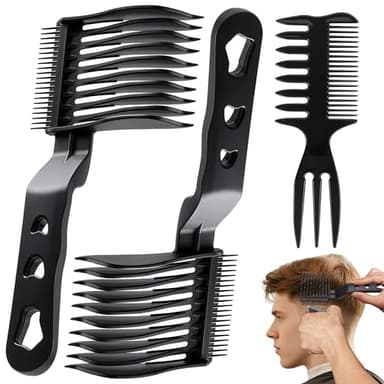 Blend Friend Fade Comb Set Black Professional Barber Combs for Men & Boys, Self Haircutting Tools for Fading & Blending, Salon or Home Use (Black 3PC)