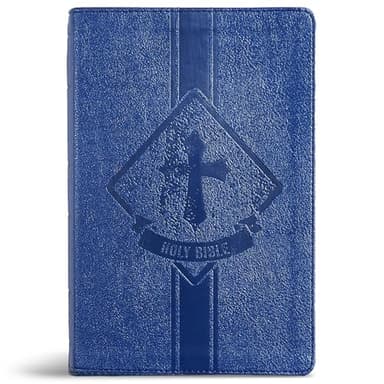 KJV Kids Bible, Royal Blue LeatherTouch, KJV Holy Bible, Red Letter, Presentation Page, Study Helps for Children, Full-Color Inserts and Maps, Easy-to-Read Bible MCM Type