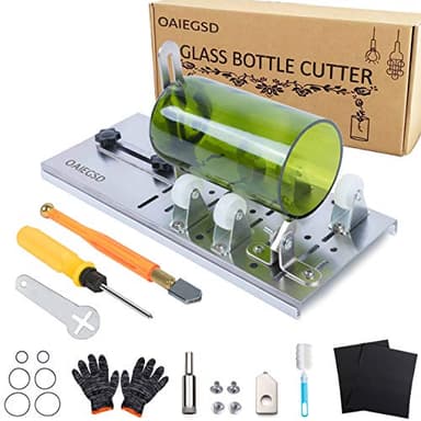 Glass Bottle Cutter, Glass Cutter for Bottles for Cutting Wine, Beer, Mason Jars, Whiskey, Round and Oval Bottles, Bottle Cutter & Glass Cutter Bundle for DIY Project Crafts