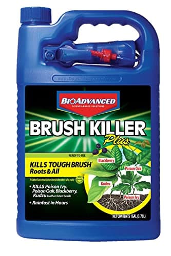 BioAdvanced Brush Killer Plus, Ready-to-Use Weed Killer Sprayer, 1 Gal â€“ Kills Tough Brush Roots & Poison Ivy