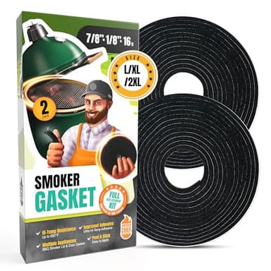 Gasket for Big Green Egg Large/XL/XXL - 2-Pack x 8 FT Smoker Gasket Seal - BGE Gasket 7/8" x 1/8" Felt - Compatible with Big Green Egg - Accessories & Parts for Grill by Smoker Chef