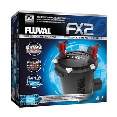 Fluval FX2 High Performance Canister Aquarium Filter - Multi-Stage Filtration, Built-in Powered Water Change System, and Basket-in-Basket Tray Design