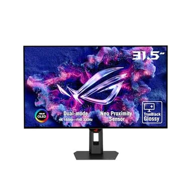 ASUS ROG Strix 32” 4K OLED Gaming Monitor (XG32UCWG) - TrueBlack Glossy OLED, Dual Mode (4K@165Hz, FHD@330Hz), 0.03ms, G-SYNC Compatible, Neo Proximity Sensor, USB-C, HDMI 2.1, 3 yr Warranty