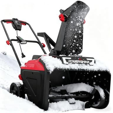 PowerSmart 21" Electric Snow Blower,15 Amp Motor, 2100 RPM, 30 ft Throwing Distance, LED Light for Enhanced Visibility, Corded Design,Perfect for Driveway,Garden, Deck,Garage