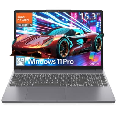 Lenovo 15" Gaming Laptop Computer, AMD Ryzen 5 7535HS (Beat i7-11800H), 40GB DDR5 RAM, 1TB PCIe SSD, Radeon 660M, FHD+ Copilot AI PC, WiFi 6, Bluetooth 5.3, Type-C, HDMI, Luna Grey, Windows 11 Pro