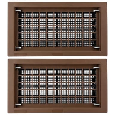 8" x 16" Automatic Foundation Vent for Ventilating Crawl Space Replacement Auto Air Vent, Brown, 2 Pack