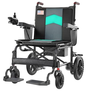 22 Inch Wide Seat Electric Wheelchairs for Adults, 350 lbs Capacity Motorized Wheelchair, 15 Miles Range with 500W Motor and LED Lights, Lightweight Foldable Electric Wheelchair for Outdoor Daily Use