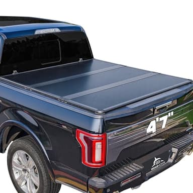 Truck Bed Hard Tonneau Cover Compatible with Ford Maverick 2022 2023 2024 2025 4.6 ft Box, Hard Folding(Tri Fold) Style