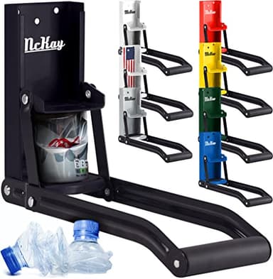 Mckay 16oz Metal Can Crusher, Heavy-Duty Wall-Mounted Smasher for Aluminum Seltzer, Soda, Beer Cans and Bottles for Recycling, Gadgets for Home, also works for 12 Oz. Can (Black)