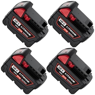 TUKOPK 4-Pack Upgraded 8000mAh 18V Replacement for Milwaukee 18V Battery 48-11-1850 Lithium Compatible with M18 Batteries