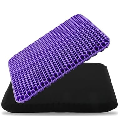 Ergonomic Gel Seat Cushion for Long Sitting, Tailbone and Coccyx Pain Relief, Office Chair Comfort, Wheelchair Pad, Chair Cushion for Back Support, Comfort Wheelchair Seat Cushions (Light Purple)