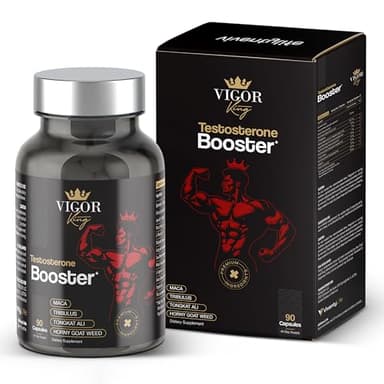 ViventyLife Testosterone Booster Supplement for Men - Horny Goat Weed, Tongkat Ali, L-Arginine + More - Workout, Build Muscle, Strength, Energy & Performance 90 Capsules