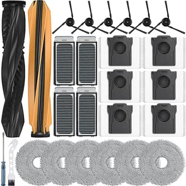 Bluearks 26Pcs Replacement Parts for Dreame X50 Ultra/L50 Ultra/Matrix10 ultra/L40s Pro Ultra/Mova V50 Ultra Vacuum Cleaner,1 Set Main Brush 4Hepa Filters 6Side Brush 6Vacuum Bags 6Mop Pads