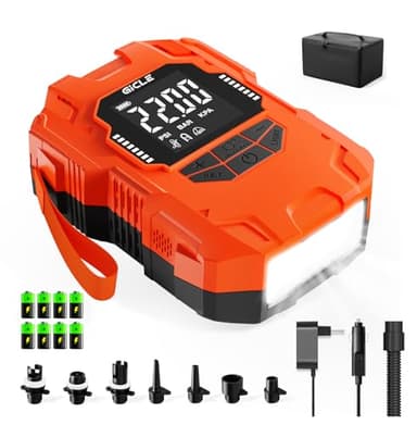 GICLE 22PSI Rechargeable Paddle Board Pump Electric Portable, 12V Car Air Pump Inflator Deflator, Battery Powered Automatic Electric SUP Pump for Inflatable SUP Kayak Boat Tent Camping Mattress