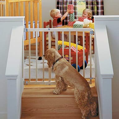 Toddleroo by North States - Stairway Swing Wooden Baby Gate: Wood Baby Gate for Stairs - Adjustable 28 to 42 Inches Wide - 30 Inches Tall