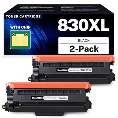 Compatible TN830XL Black Toner Cartridge Replacement for Brother TN830 TN830XL Work with MFC-L2820DW MFC-L2900DW DCP-L2640DW HL-L2405W HL-L2460DW HL-L2420DW HL-L2480DW Printer(2 Pack)