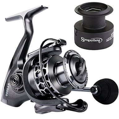 sougayilang Fishing Reel 13 + 1BB Lightweight Ultra Smooth Aluminium Spinning Fishing Reel with Graphite Spool