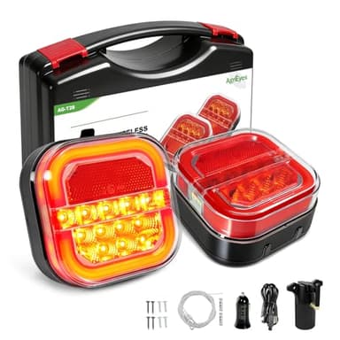 Agrieyes Halo Wireless Trailer Lights, 2 Mounting Options Magnetic Trailer Light for Towing, Portable LED Tow Lights Kit for Trucks, Boat, RV