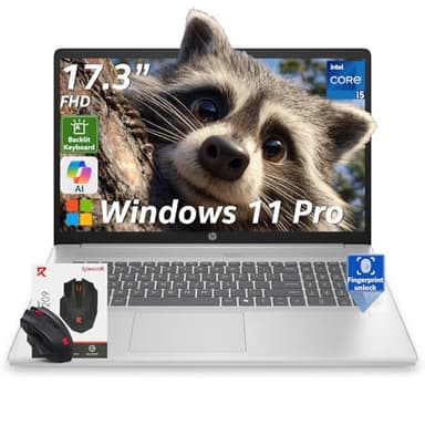 HP 17.3 Business Laptop, Intel 10-Core i5 1334U (Beats i7-1255u), 17" FHD(1920 x 1080) 250Nits Display, Backlit Keyboard, Fingerprint Reader, Windows 11 Pro (16GB RAM | 512GB SSD)