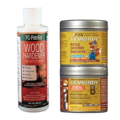 PC-Products Wood Repair Epoxy Paste and Wood Hardener Kit, PC-Woody 6 oz and PC-Petrifier 8 oz