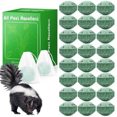 24 Pack Skunk Repellent Outdoor - Skunk Repellent for Cars Energine, Keep Rodent Away for Yard, Safe for Pets & Children