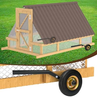 TOPOWN Chicken Coop Wheels Lift Kit Set of 2, Heavy Duty Chicken Tractor Wheel Lift Kit, Chicken Run Wheel System Weatherproof, Enhancement of Safety and Durability