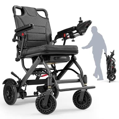 New Upgrade VERPAL 36lbs Lightweight Electric Wheelchair for Adults Seniors, Foldable Electric Wheelchair for Travel, Air Transport, 360W Power Wheelchair for All Terrain, Motorized Mobility Scooters