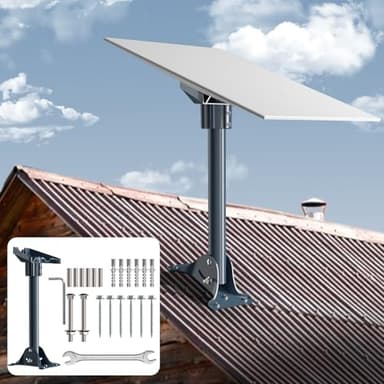 IZLTUV Starlink Gen 3& Gen 4/4X Mount Adapter, 15.7" Heavy Duty Steel Pivot Pole Pipe with Adjustable Base, Roof Mount Kit Compatible with Starlink V3/V4 Standard Dish