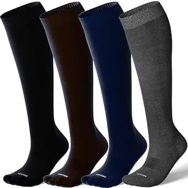 LEVSOX Viscose Made from Bamboo Compression Socks for Women&Men 20-30 mmHg Knee High Fun Cute Graduated Support Socks for Nurses, Pregnant Women, Travel and Flight, Medical, Black, Navy, Grey, Brown