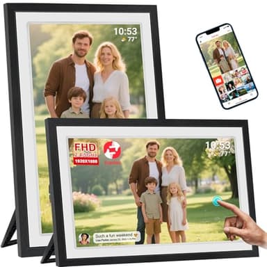 21.5inch FRAMEO Digital Photo Frame with 1920x1080 FHD IPS LCD Touch Screen, Dual-WiFi Share Moments via Frameo, 32GB Storage, USB Drive/SD Card Extend Storage, Auto-Rotate, Wall Mountable with VESA