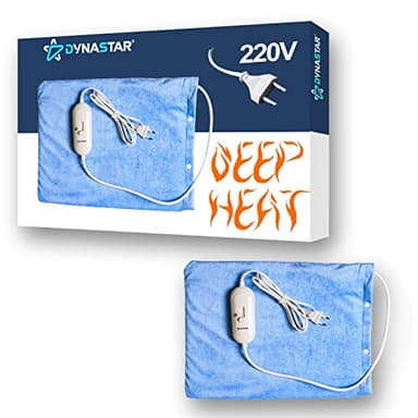 Dynastar 220 Volts Heating Pad 220v 240 Volt Heating pad with Moist/Dry, Fast Heating, Micro Fleece Soft Removable Washable Cover, (Will NOT Work in USA)