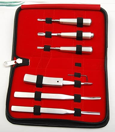 Equine Dental Elevator Set – 7 Pcs Handcrafted Stainless Steel Horse Tooth Extraction Kit | Veterinary Grade Equine Dentistry Tools in Zippered Case