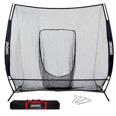 7×7FT Golf/Baseball/Softball Practice Net for Batting, Hitting, Pitching, Training, Portable Baseball Golf Net with Carry Bag, for All Levels, Easy Set up