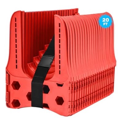 RV Sewer Hose Support 20FT – Heavy-Duty Flexible Design with Deep Cradles & Carry Strap | Compact Folding System | Fits Travel Trailers, Campers & Motorhomes | Fast Setup & Smooth Drainage