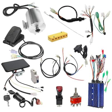 91.SCS 72V 3000W Brushless DC Motor Kit with Controller, LCD Display, Foot Pedal, Switches, Wiring Harness for Electric Scooter, Go Kart, Trike, ATV, Buggy, Razor MX650, MX500 Upgrade