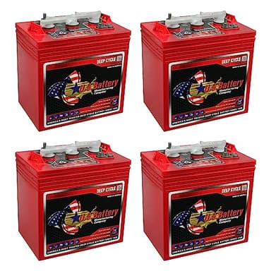 US Battery US2200 XC2, 6 Volt, 232 Amp Hours, GC2 Group Size, 4 Pack