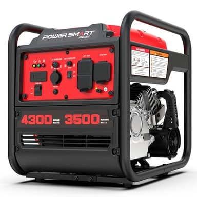 PowerSmart 4300-Watt Portable Generator with Inverter Technology, 3500W Rated, 223cc 4-Stroke Gas Powered Engine, 30 Amp for Home Backup, Camping, Emergency